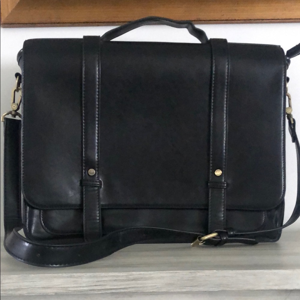ECOSUSI Classic Black Leather Men's Bag backpack